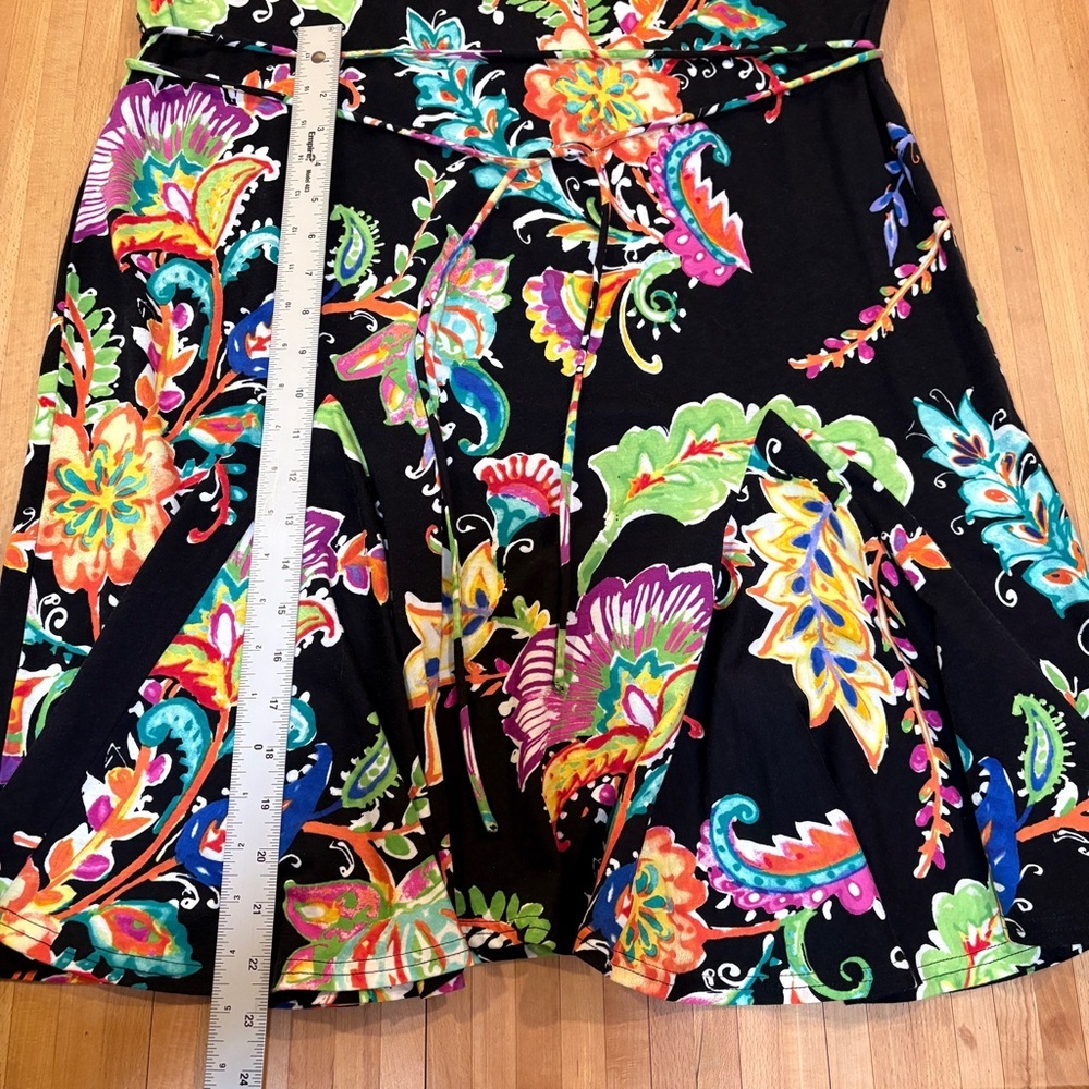 Ralph Lauren Black Floral Sleeveless Dress Resort Colorful Beach Vacation - Picture 13 of 13